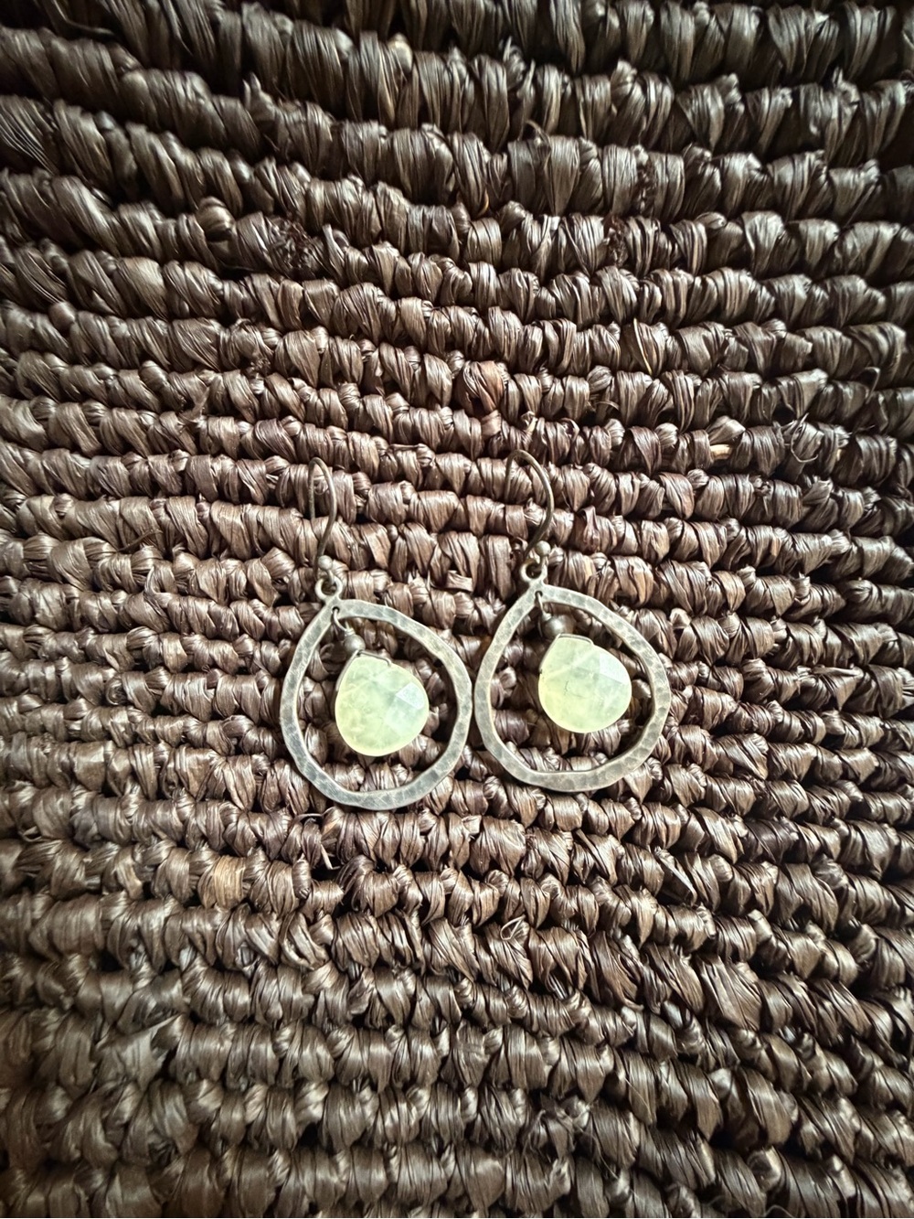 Silpada Sterling Silver Teardrop Earrings with Green Prehnite